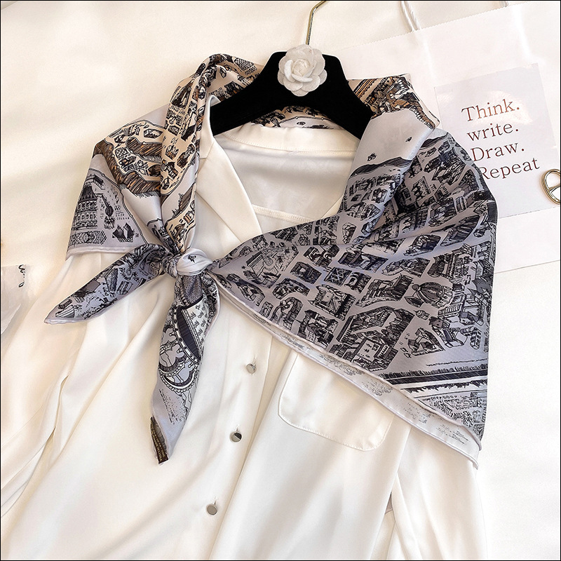 Satin Head Scarf Female Silk Retro Head Scarves For Ladies Hand Rolled Hem Scarf 90 Animal Foulard Luxe, Blue;gray
Satin Head Scarf Female Silk Retro Head Scarves For Ladies Hand Rolled Hem Scarf 90 Animal Foulard Luxe, Blue;gray