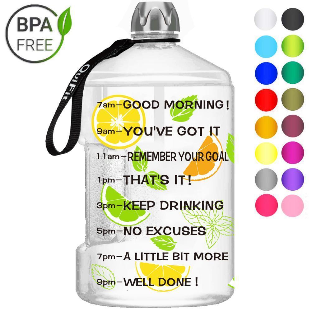Quifit 128oz 73oz 43oz 1 Gallon BPA Free Plastic Big Drink Water Bottle Jug Gourd For Travel Sports Fitness GYM Waterbottle Eco 201105
Quifit 128oz 73oz 43oz 1 Gallon BPA Free Plastic Big Drink Water Bottle Jug Gourd For Travel Sports Fitness GYM Waterbottle Eco 201105