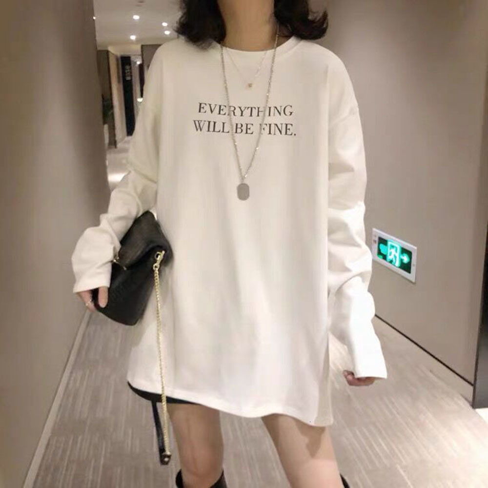 2021 Japan Style Korean Fashion T-shirt Autumn Winter New Thin Simple Hot Sale Loose Round Neck Letter Long Sleeve Top WLJL, Black
2021 Japan Style Korean Fashion T-shirt Autumn Winter New Thin Simple Hot Sale Loose Round Neck Letter Long Sleeve Top WLJL, Black