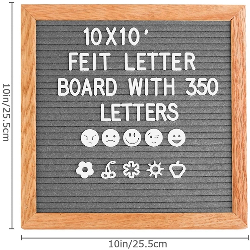 10x10 Inch Square Felt Letterboard Oak Wood Message Board 460 Plastic Letters Easel Drawstring Bag Felt Letter Board Home Decor 201125 - view 4