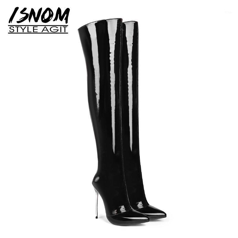 ISNOM Plus Size 33-43 Patent Pu Women Boots Pointed Toe Footwear Party Over The Knee Boot Sexy Shoes Woman 2020 Winter New Black1, Black
ISNOM Plus Size 33-43 Patent Pu Women Boots Pointed Toe Footwear Party Over The Knee Boot Sexy Shoes Woman 2020 Winter New Black1, Black