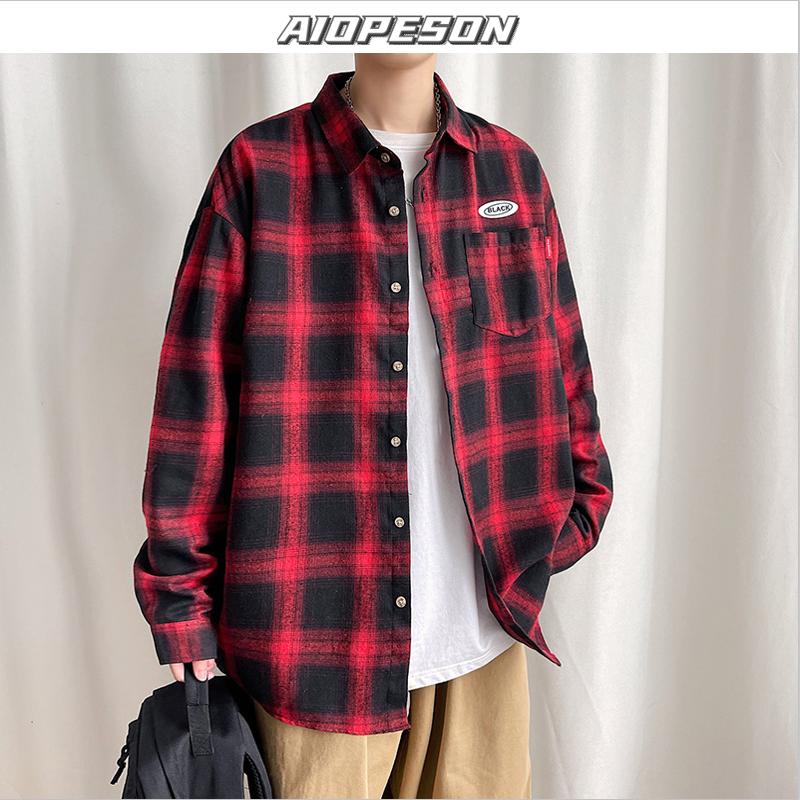 AIOPESON 2021 Harajuku Plaid Shirt Men Casual Loose Streetwear Korean Spring Male Shirts Fashion Single Breasted Men Clothing, Black
AIOPESON 2021 Harajuku Plaid Shirt Men Casual Loose Streetwear Korean Spring Male Shirts Fashion Single Breasted Men Clothing, Black