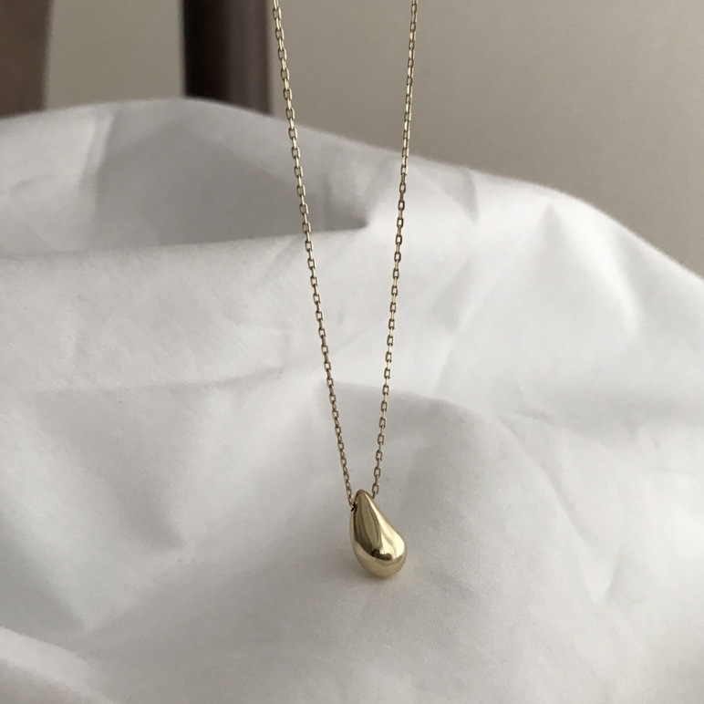 New Minimalism 925 sterling silver pendant necklaces handmade jewelry tear drop pendant designer necklaces with link chain for women