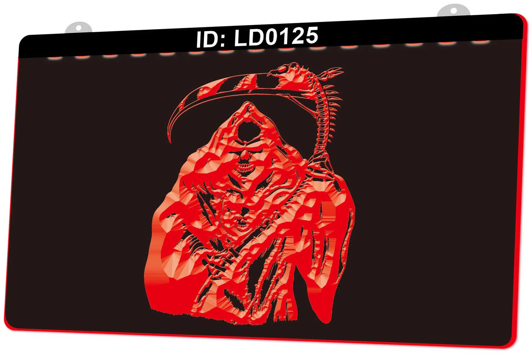 LD0125 Horrifying Grim Reaper Tattoo 3D Engraving LED Light Sign 9 Colors Wholesale Retail Free Design
LD0125 Horrifying Grim Reaper Tattoo 3D Engraving LED Light Sign 9 Colors Wholesale Retail Free Design