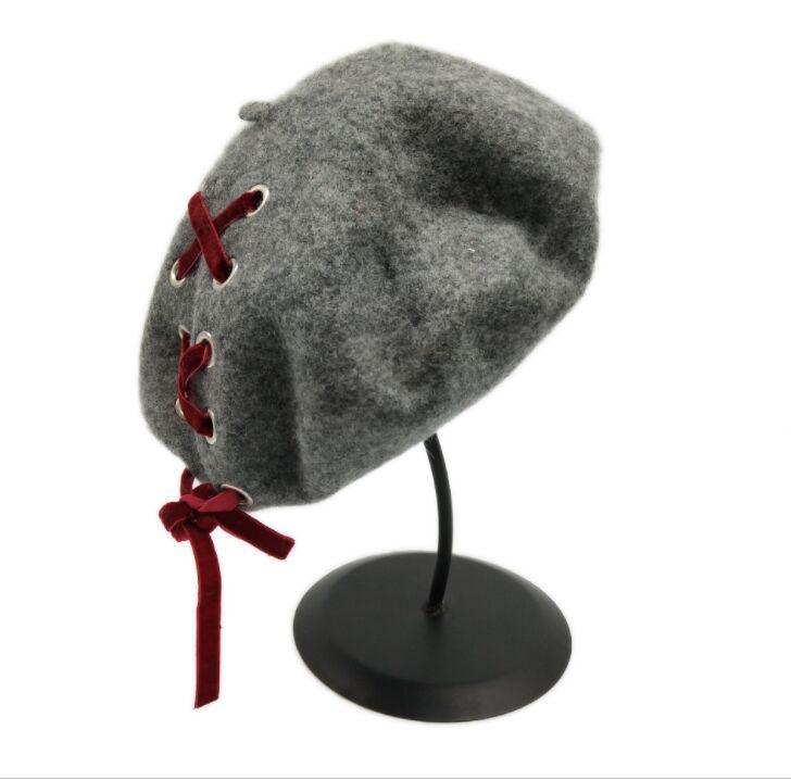 Women's wool beret cap with shoelace New Girls Women Lace Decorative Beret cap Hip Hop Artist, 005
Women's wool beret cap with shoelace New Girls Women Lace Decorative Beret cap Hip Hop Artist, 005