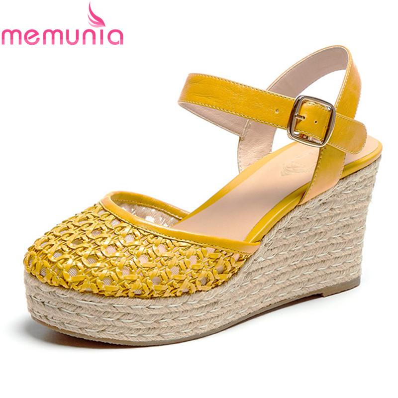 MEMUNIA 2020 New Brand women pumps fashion wedges platform high heels shoes summer buckle yellow color party shoes
MEMUNIA 2020 New Brand women pumps fashion wedges platform high heels shoes summer buckle yellow color party shoes
