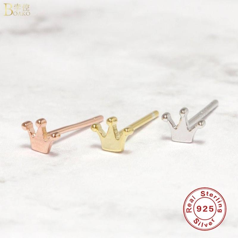 BOAKO 100% 925 Sterling Silver For Women Small Crown Earrings Earrings Fashion Silver Jewelry
BOAKO 100% 925 Sterling Silver For Women Small Crown Earrings Earrings Fashion Silver Jewelry