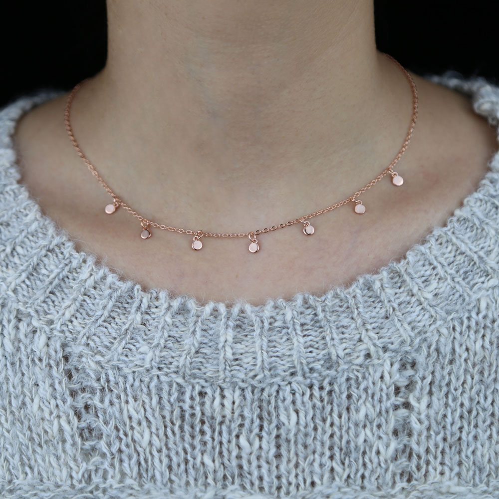 New arrived women lady short choker necklace with multi high polish round shape charm paved wedding necklace jewelry drop ship