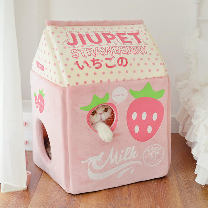 Strawberry Milk Banana Milk Cat Bed Cat House 201111