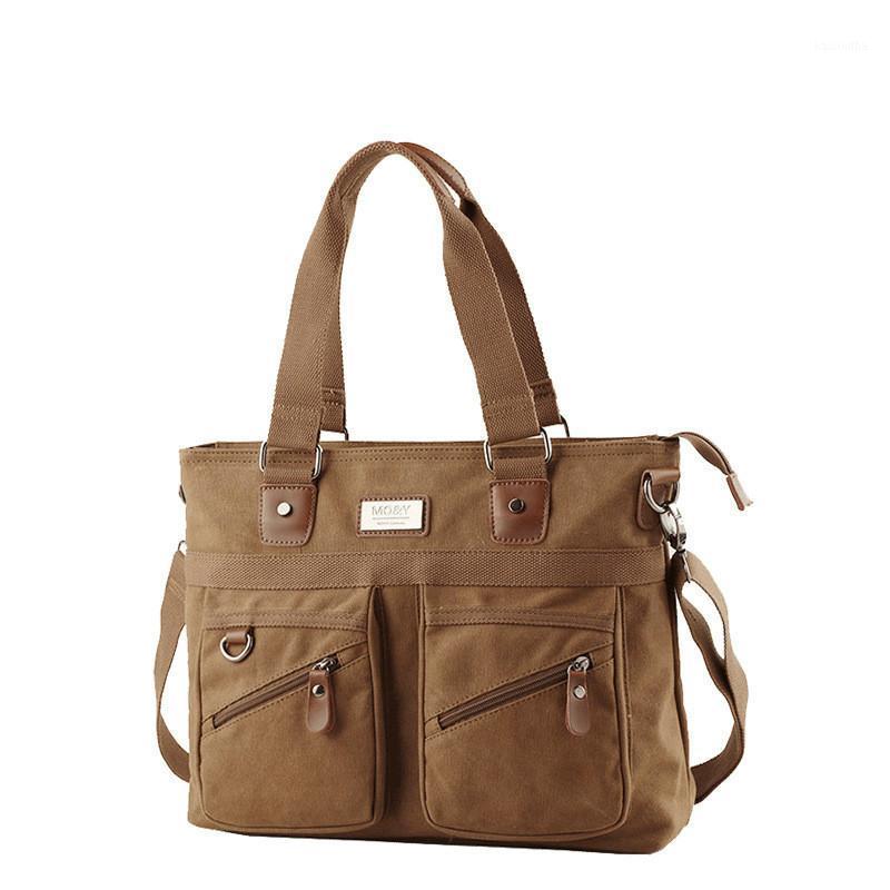 New Canvas Handbag Men One Shoulder Bag Men Messenger Bag Business Briefcase Computer1, Black