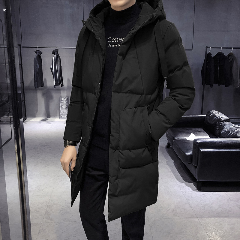 Winter Parka Men's Solid Jacket New Arrival Thick Warm Coat Long Hooded Jacket Collar Windproof Padded Coat Fashion Men T200117