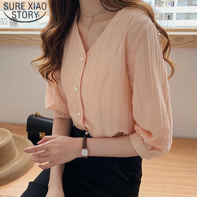 Women's Blouses & Shirts Fashion Chiffon V-neck Short Sleeve Women Tops And Solid Office Lady Button Striped Ladies Summer 5010 50, White
Women's Blouses & Shirts Fashion Chiffon V-neck Short Sleeve Women Tops And Solid Office Lady Button Striped Ladies Summer 5010 50, White