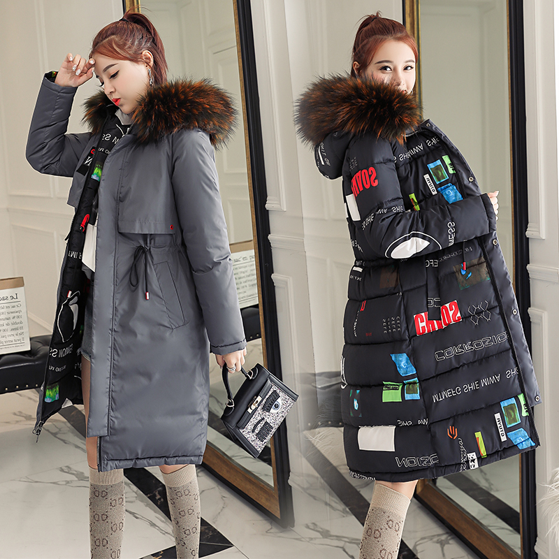 SWREDMI Thick Warm Female Jacket Slim Drawstring Winter Women's Parkas Plus Size 3XL Wadded Coats Hooded Wear On Both Sides 201210
