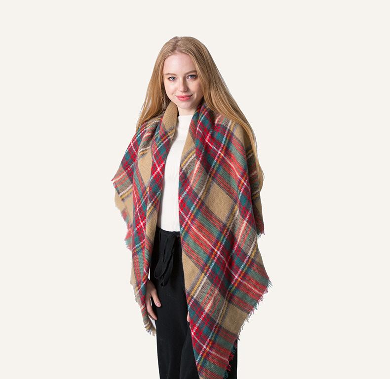 Wedding Accessories Other Accessories 34 Colors Plaid Pashmina Scarf 140*140CM Woman Oversized Tartan Wrap Shawl Square Tassel Scarves Warm
