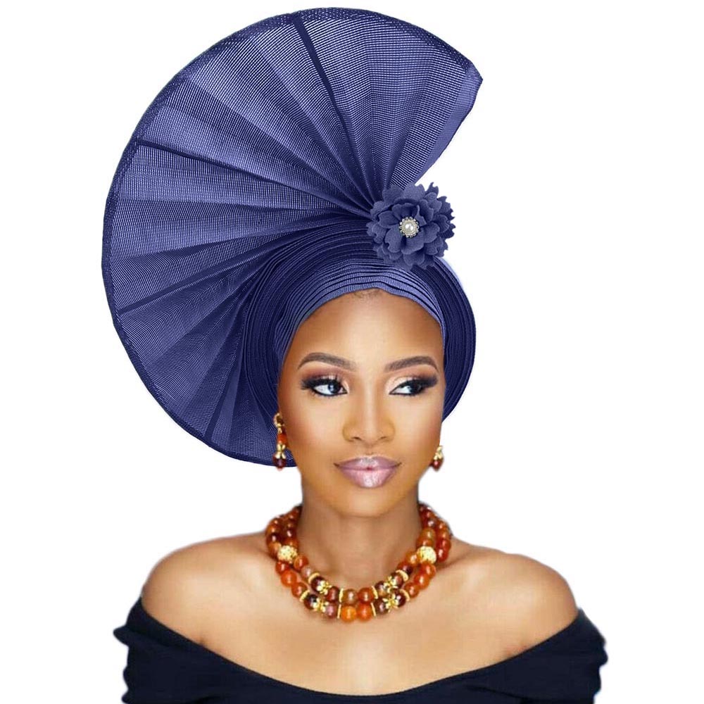 Traditional auto gele headtie African Nigerian women traditional aso oke autogele fan shape for wedding party
Traditional auto gele headtie African Nigerian women traditional aso oke autogele fan shape for wedding party
