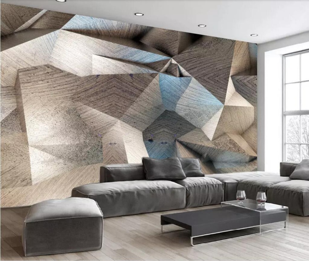 Custom wallpaper 3d photo mural abstract solid square geometric background wall paper