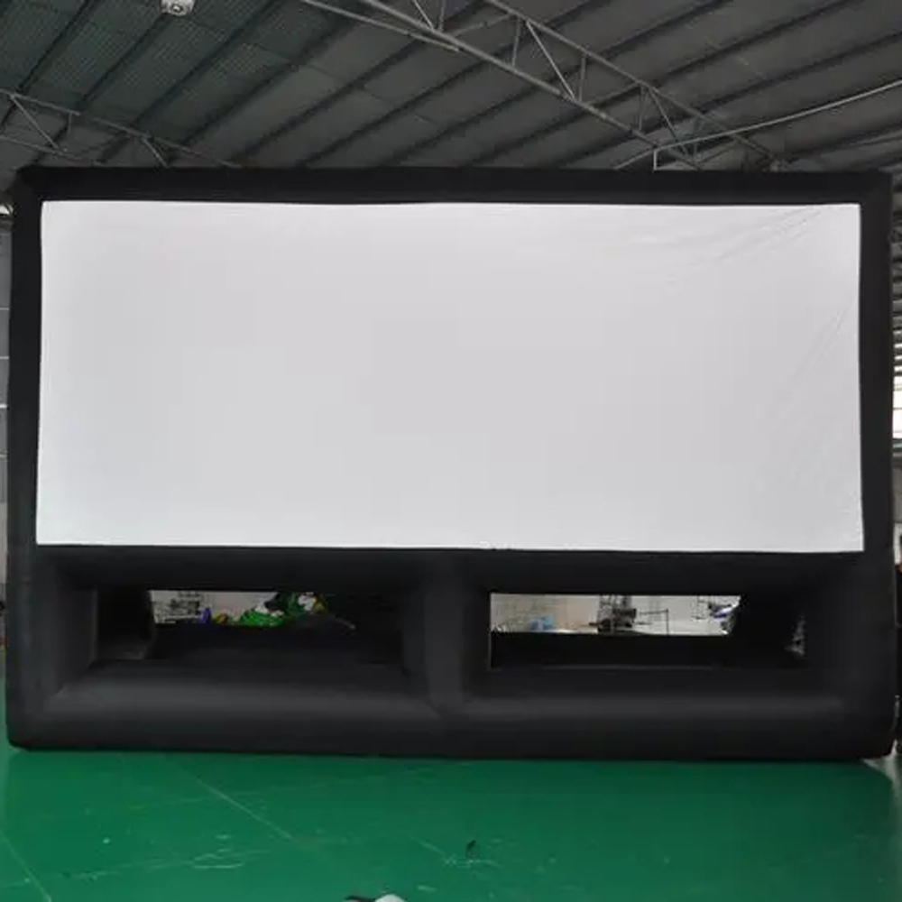 Custom size 16:9 8x6m blow up foldable outdoor inflatable movie projection screen with stand for Drive-In Theater
