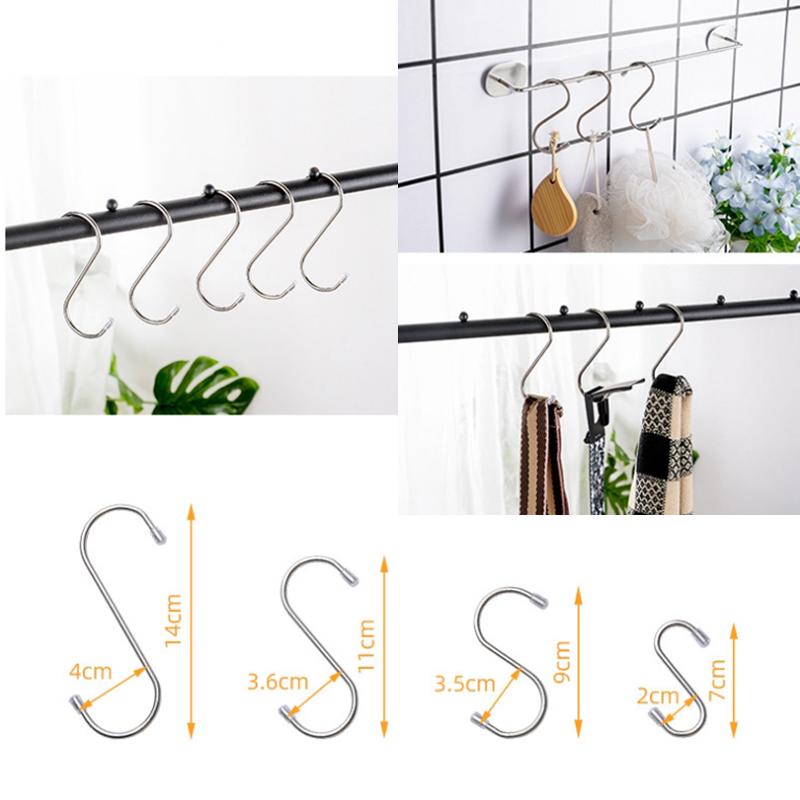 Stainless Steel S Shaped Hanger Hook Kitchen Bathroom Clothing Hanger Hooks Railing Clasp Holder Hooks
Stainless Steel S Shaped Hanger Hook Kitchen Bathroom Clothing Hanger Hooks Railing Clasp Holder Hooks