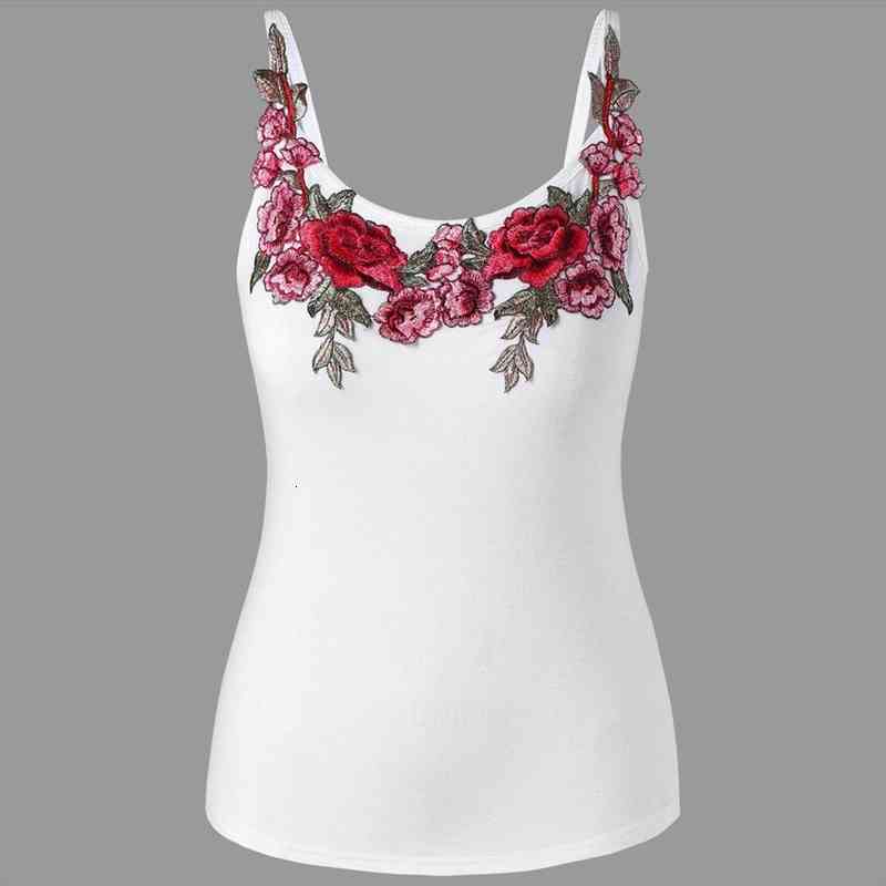Plus Size Rose Embroidery Womens Tank Top Fashion Floral Summer Tops Female Solid Color Camisole Spaghetti Strap Tanks Woman, White
Plus Size Rose Embroidery Womens Tank Top Fashion Floral Summer Tops Female Solid Color Camisole Spaghetti Strap Tanks Woman, White