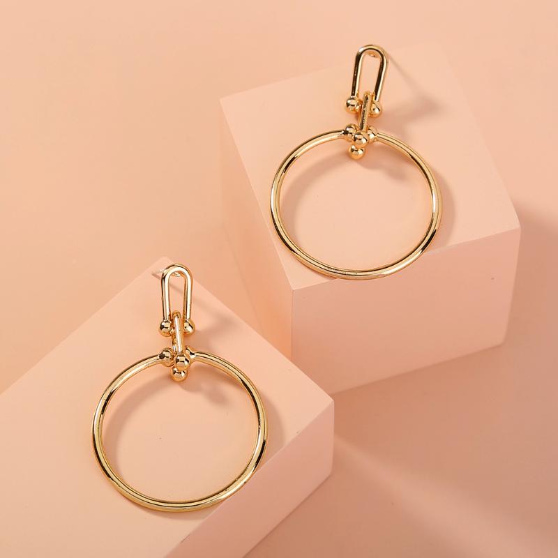 Stud Style Simple Fashion Metal Texture Retro U Earrings Multi - Functional Ring Female
Stud Style Simple Fashion Metal Texture Retro U Earrings Multi - Functional Ring Female
