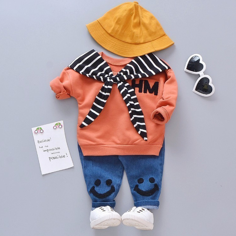 Spring Autumn Children Girls Cotton Clothing Sets Fashion Baby Boys Clothes T Shirt Pants 2Pcs/set New Kids Casual TracksuitsX1019
