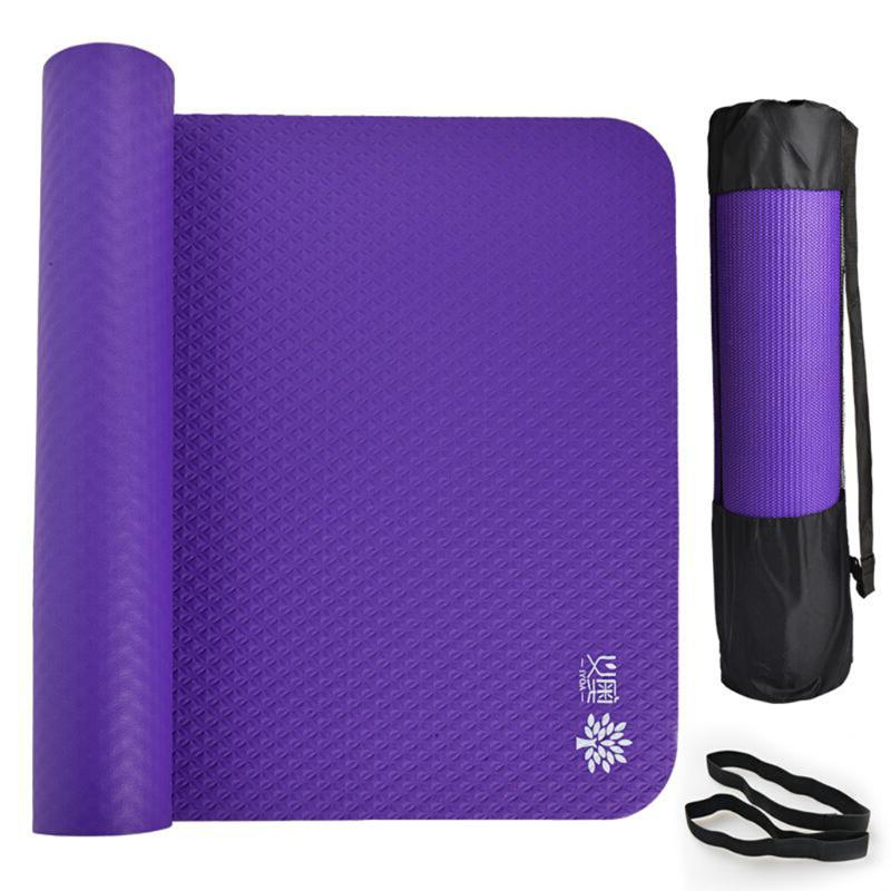 Household Yoga Mat Fitness Exercise Pad with Carrying Bag And Strap Non-Slip, Purple
Household Yoga Mat Fitness Exercise Pad with Carrying Bag And Strap Non-Slip, Purple