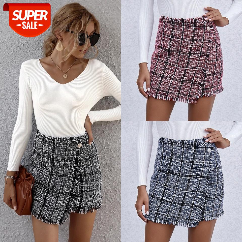 Women Fashion Wild Plaid Mini Skirt Autumn Trendy Buttons High Waist Raw Hem Slim Pencil Skirt for Daily Party Shopping Wear #qf8e, White;black
Women Fashion Wild Plaid Mini Skirt Autumn Trendy Buttons High Waist Raw Hem Slim Pencil Skirt for Daily Party Shopping Wear #qf8e, White;black