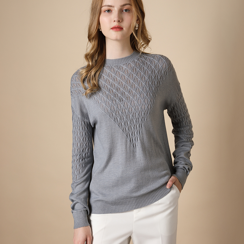 Pullover sweater women plus size solid color wool round neck sweater ladies clothes casual knit sweater inde top 201222