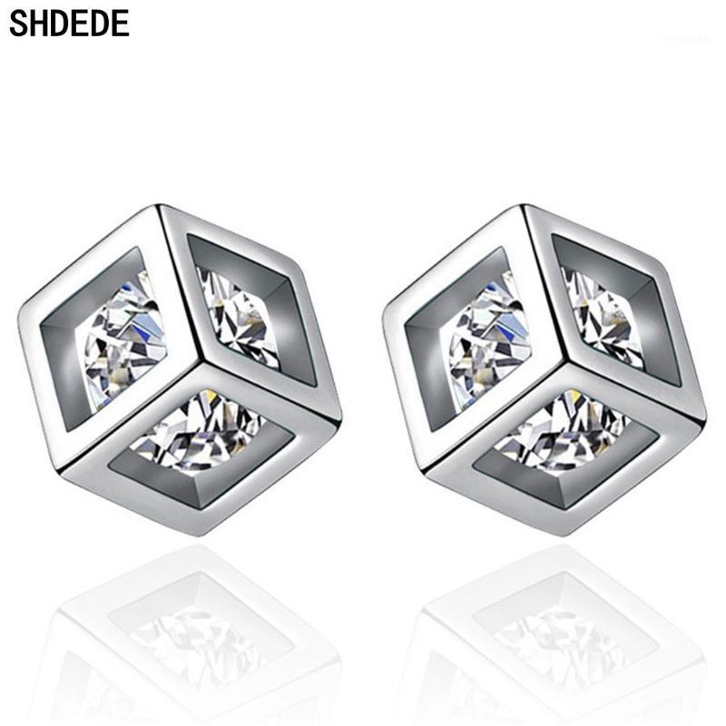 Stud SHDEDE 925 Sterling Silver Square Ear Studs Earrings Embellished With Crystals From Fashion Jewelry Gifts Korea -WH06
Stud SHDEDE 925 Sterling Silver Square Ear Studs Earrings Embellished With Crystals From Fashion Jewelry Gifts Korea -WH06