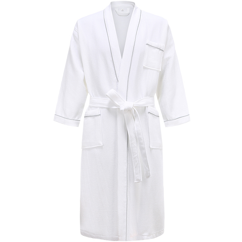 5 Star el 100 Cotton Men Kimono Bathrobe Plus Size Towel Bath Robe Mens Waffle Robes for Women Long Dressing Gown Sleepwear 201111