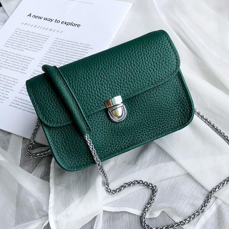 New head leather chain small square bag women's Mini chain small bag leather women's one shoulder slant span, Black
New head leather chain small square bag women's Mini chain small bag leather women's one shoulder slant span, Black