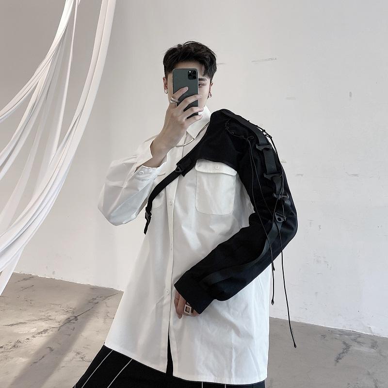 Men personality one sleeve vest hip hop punk tactical cargo vest man asymmetric techwear waistcoat DJ singer stage costume, Black
Men personality one sleeve vest hip hop punk tactical cargo vest man asymmetric techwear waistcoat DJ singer stage costume, Black
