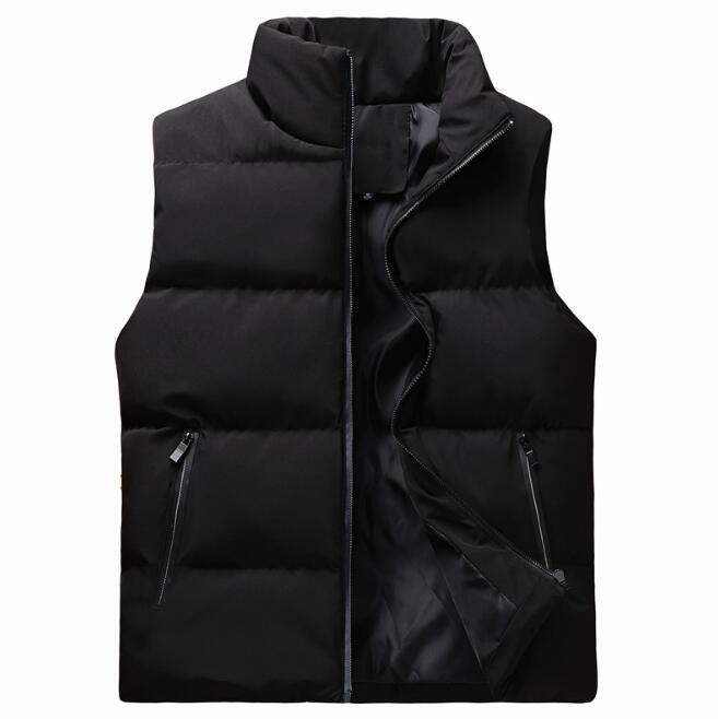 Men's new vest cotton-padded jacket trendy slim short sleeveless cotton-padded jacket with stand collar, Black
Men's new vest cotton-padded jacket trendy slim short sleeveless cotton-padded jacket with stand collar, Black