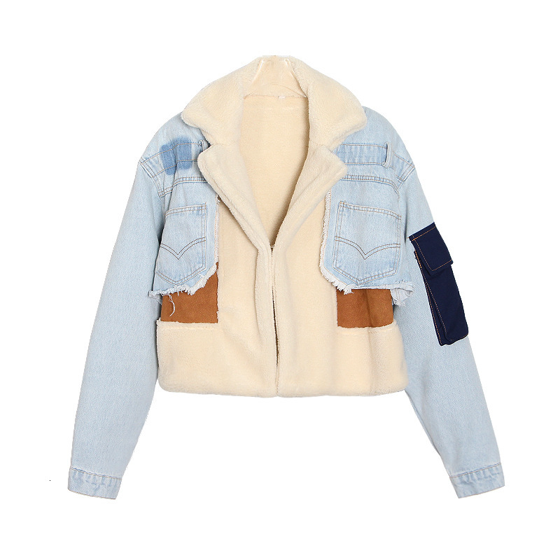 2021 Autumn Wool Denim Woman Jacket Shreds Fashion Hot Lambswool Design Thicken Female Coat Streetwear Wj1l, Sky blue.
2021 Autumn Wool Denim Woman Jacket Shreds Fashion Hot Lambswool Design Thicken Female Coat Streetwear Wj1l, Sky blue.