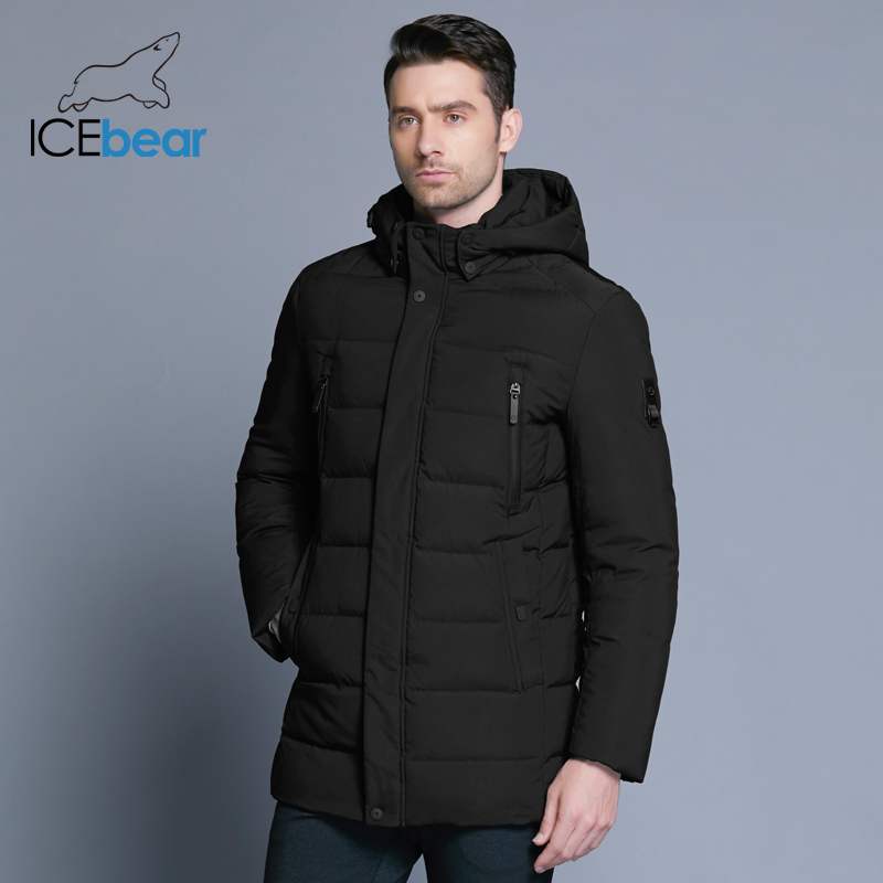 ICEbear new winter men's jacket with high quality fabric detachable hat for male's warm coat simple mens coat MWD18945D 201027