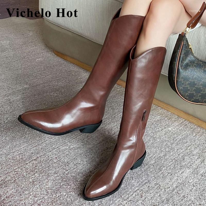 Vichelo Hot pointed toe med heel winter shoes keep warm high street fashion simple solid beauty lady casual knee-high boots L521, Black
Vichelo Hot pointed toe med heel winter shoes keep warm high street fashion simple solid beauty lady casual knee-high boots L521, Black