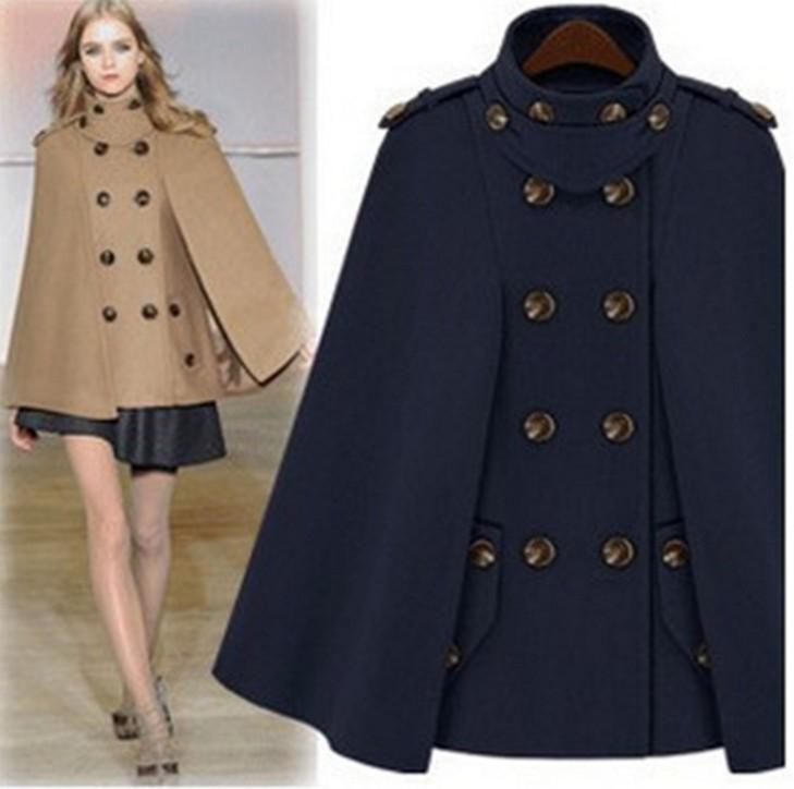 Fashion Autumn and Winter Women' Double-breasted Wool Coat Stand Collar Wool Poncho Plus Size Female Woolen Jacket Cloak Coat, Blue
Fashion Autumn and Winter Women' Double-breasted Wool Coat Stand Collar Wool Poncho Plus Size Female Woolen Jacket Cloak Coat, Blue