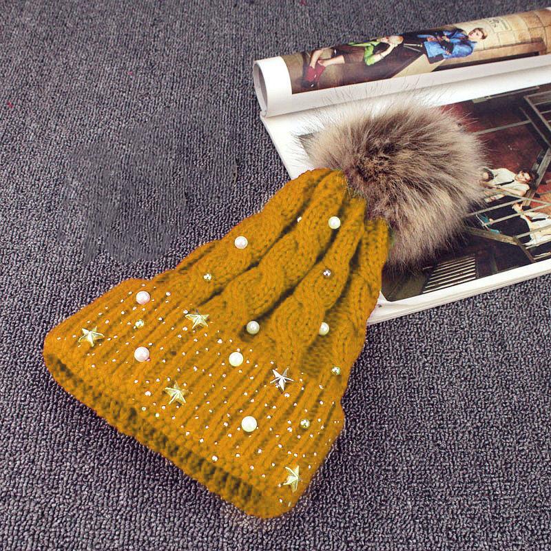 Women Knitted Wool Beanies Hats Faux Fur Pom Poms Fashion Pearl Pompom Winter Female Fashion Warm Caps 2020 New
Women Knitted Wool Beanies Hats Faux Fur Pom Poms Fashion Pearl Pompom Winter Female Fashion Warm Caps 2020 New