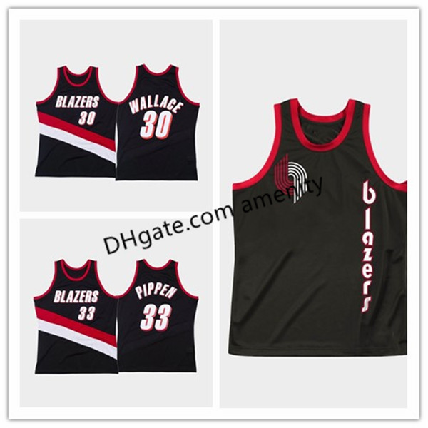 Portland Trail Blazers 30 Wallace 33 Scottie Pippen basketball jerseys Rasheed black throwback nostalgic jersey
Portland Trail Blazers 30 Wallace 33 Scottie Pippen basketball jerseys Rasheed black throwback nostalgic jersey