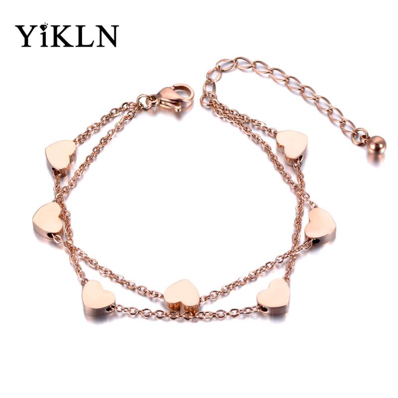 YiKLN Stainless Steel Heart Charm Double Layers Bracelets Bangle For Women Girl Link Chain Bohemia Summer Beach Jewelry YB19018
YiKLN Stainless Steel Heart Charm Double Layers Bracelets Bangle For Women Girl Link Chain Bohemia Summer Beach Jewelry YB19018