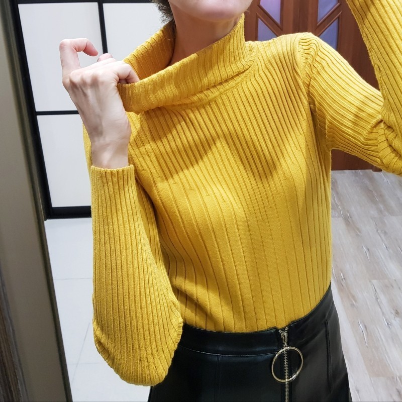 BYGOUBY Autumn Winter Turtleneck Sweater for Women Basic Pullover Sweater Thick Warm Knitted Ribbed Female Jumper Pull Femme 201017