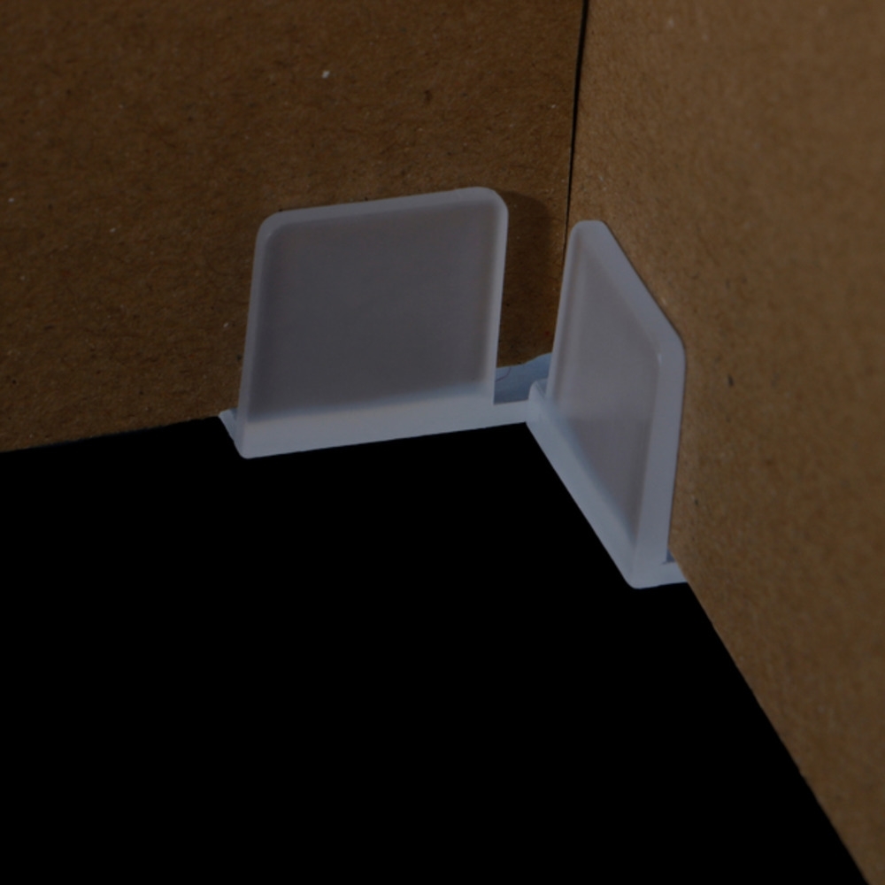 Plastic Cross Square 90 Degree Sleeve Over Paper Box Glass Shelf Connector Clamp Junction