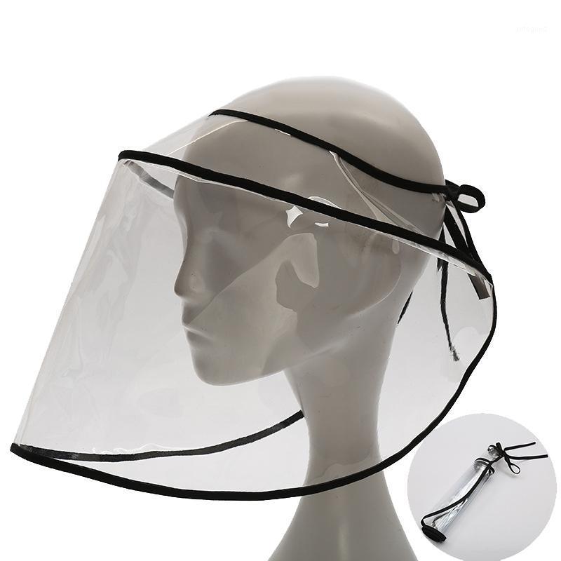 

Wide Brim Hats Unisex Transparent Protective Face Mask PVC Dust-proof Anti-Wind Dust Splash Portable Foldable For Summer Sun Hat Casual Cap1, Black