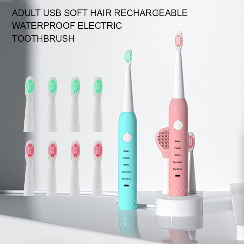 Ultrasonic Sonic Electric Toothbrush USB Rechargeable Tooth Brush Adult Electronic Washable Brush with head1
Ultrasonic Sonic Electric Toothbrush USB Rechargeable Tooth Brush Adult Electronic Washable Brush with head1