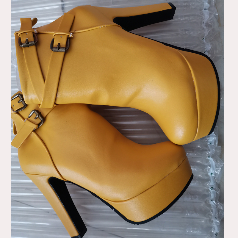 Fashion Short Boots Women Sexy Platform Ankle Boots For Women High Heels Black Red Yellow White Boots Ladies Shoes Large Size 48 201022