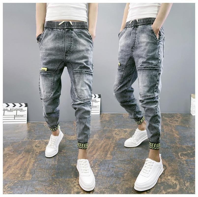 Idopy Men`s Denim Joggers Cargo Pockets Patchwork Loose Fit Elastic Waist Drawstring Ankle Cuffed Joggers Jeans For Male, Blue
Idopy Men`s Denim Joggers Cargo Pockets Patchwork Loose Fit Elastic Waist Drawstring Ankle Cuffed Joggers Jeans For Male, Blue