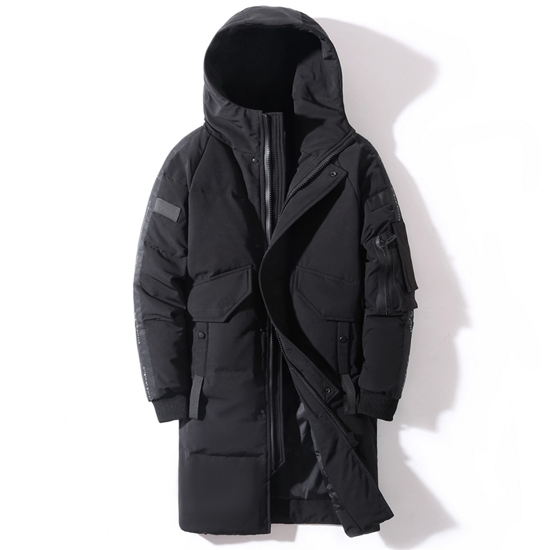 Winter Men's Down Jacket Hooded Fashion Long Down Coat Men Windproof Waterproof Thick Warm Brand Mens Clothing Long Parka 201223, Black
Winter Men's Down Jacket Hooded Fashion Long Down Coat Men Windproof Waterproof Thick Warm Brand Mens Clothing Long Parka 201223, Black