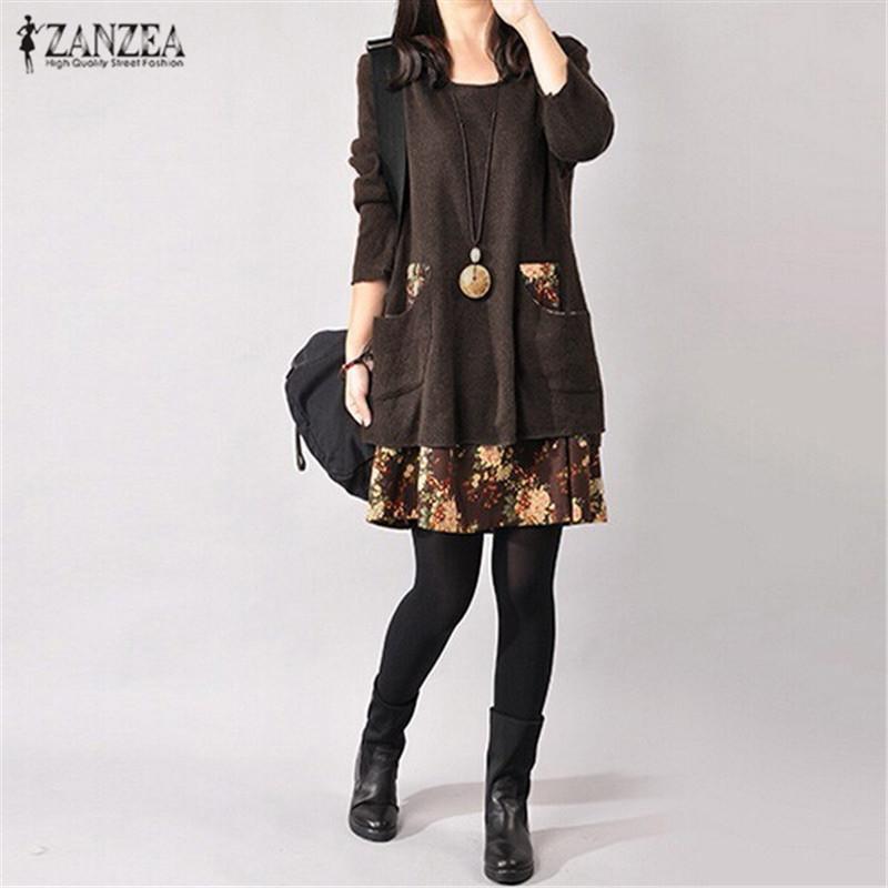 ZANZEA Fashion Winter Dress Women Vintage Floral Print Dresses 2020 Autumn Casual Pockets Long Sleeve Mini Vestidos Plus Size, Black
ZANZEA Fashion Winter Dress Women Vintage Floral Print Dresses 2020 Autumn Casual Pockets Long Sleeve Mini Vestidos Plus Size, Black