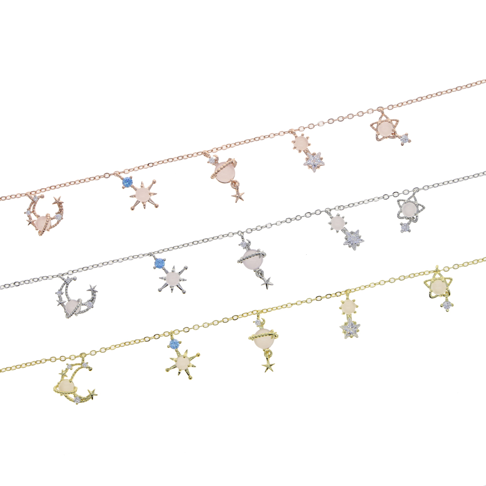 Fashion Women Girl Jewelry Cute Lovely Moon Star starry sky Charms Drop Choker Necklace 2021 New Trendy
