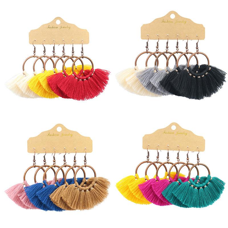 Boho Circular Tassel Long Earrings Set For Women Geometric Multicolor Fan shape Flower Drop Earring Female Fashion Jewelry
Boho Circular Tassel Long Earrings Set For Women Geometric Multicolor Fan shape Flower Drop Earring Female Fashion Jewelry